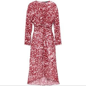 Maje Asymmetric Twist-front Georgette Dress